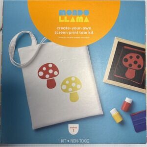 Screen Print Paint Stencil Tote Bag Craft Create Your Own Kit Mondo Llama New